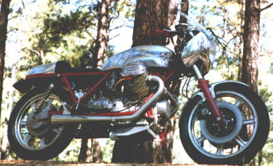 guzzi in the woods